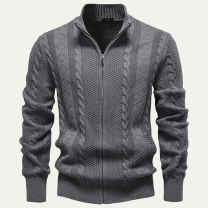 Men's Classic Thermal Full Zip Knit Jacket