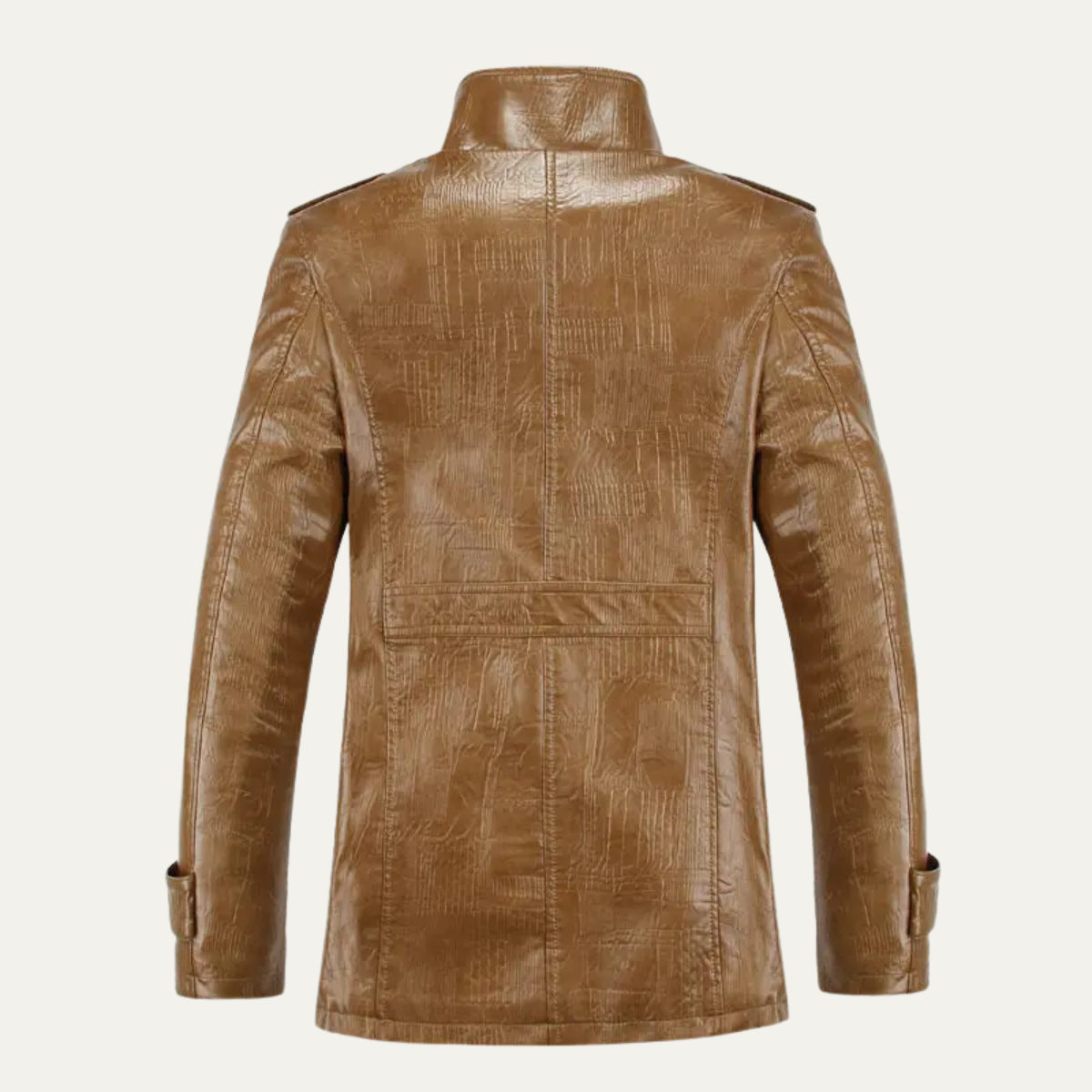Men's Genuine Leather Biker Jacket - Thermal Fleece Lined Coat