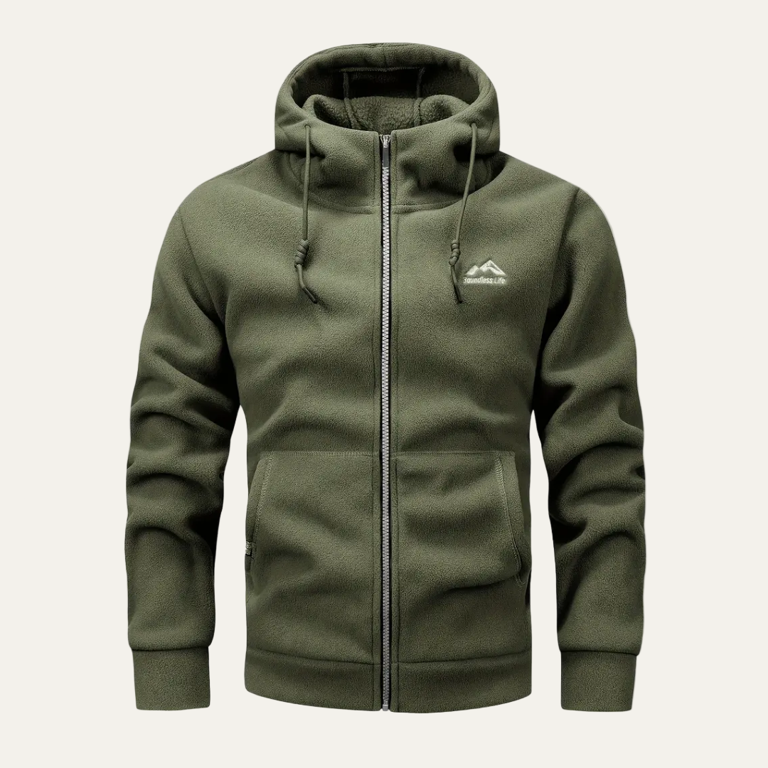 Men's Cozy Fleece Casual Zip Hooded Sweatshirt - OutfitLondon