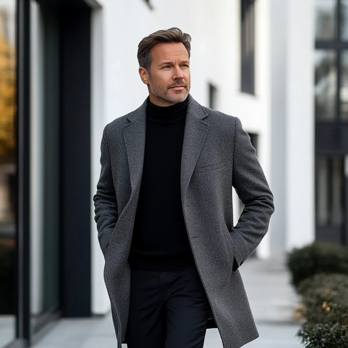 Warm Waterproof Men's Long Smart Winter Coat