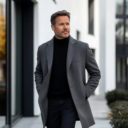 Warm Waterproof Men's Long Smart Winter Coat