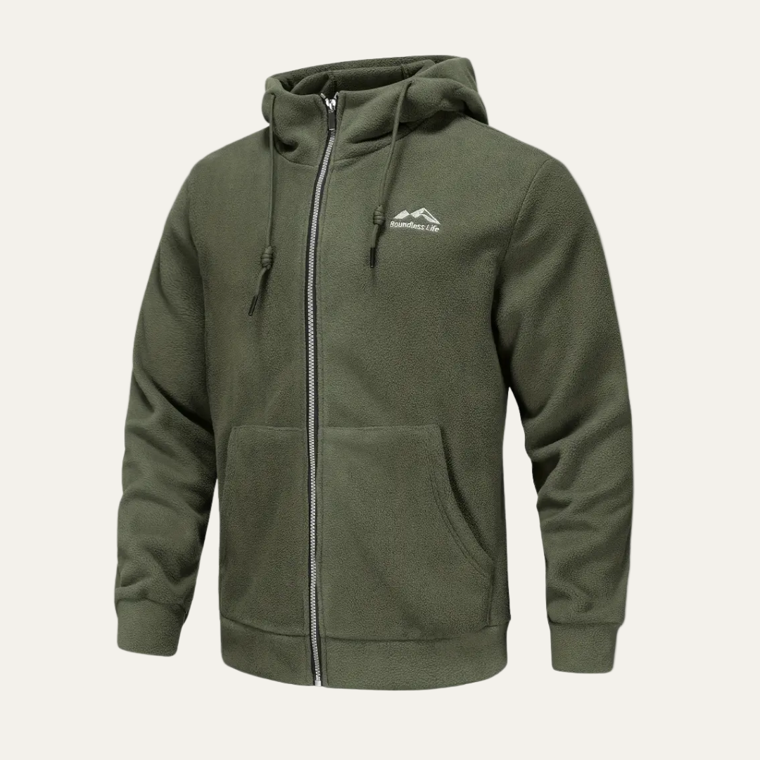 Men's Cozy Fleece Casual Zip Hooded Sweatshirt