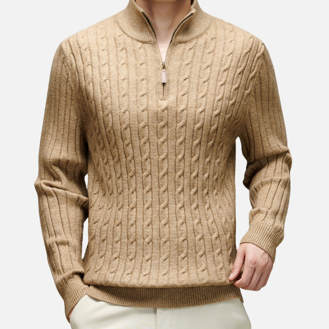 Cozy Mens Thick Knit Crew Neck Sweater