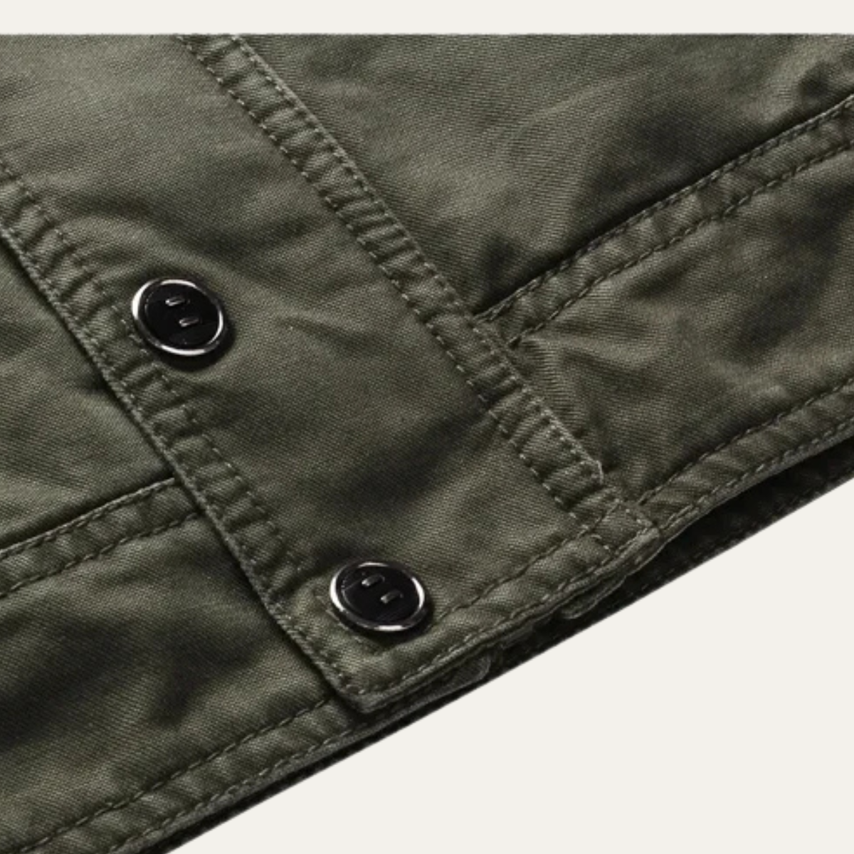 Classic Army Style Men's Khaki Jacket with Pockets