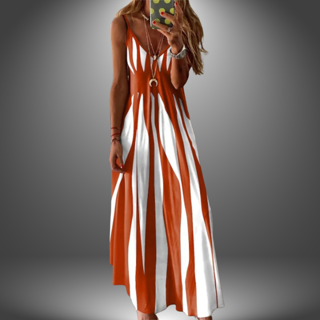Chic Vertical Striped Maxi Dress for Women