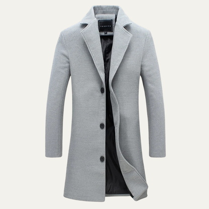 Warm Mens Slim Fit Wool Winter Coat - OutfitLondon