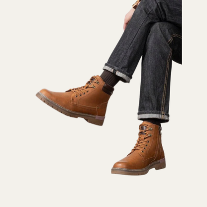 Tough Tactical Lace Up Ankle Boots with Rubber Sole