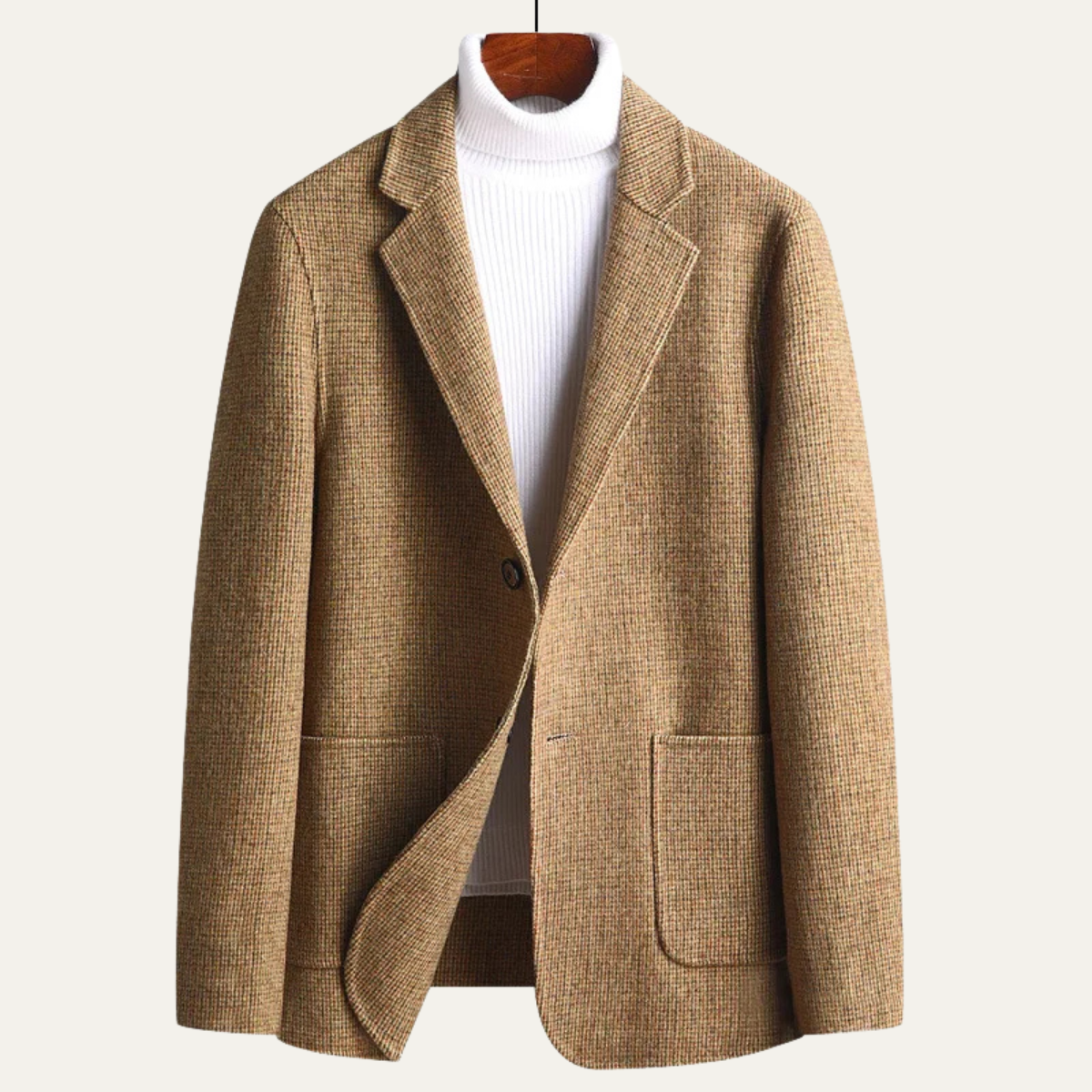 Classic Men's Plaid Wool Blazer Jacket