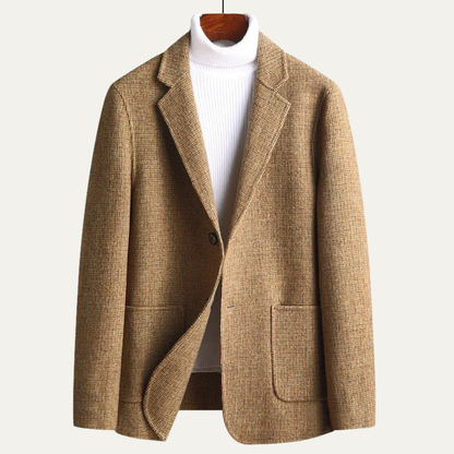Classic Men's Plaid Wool Blazer Jacket