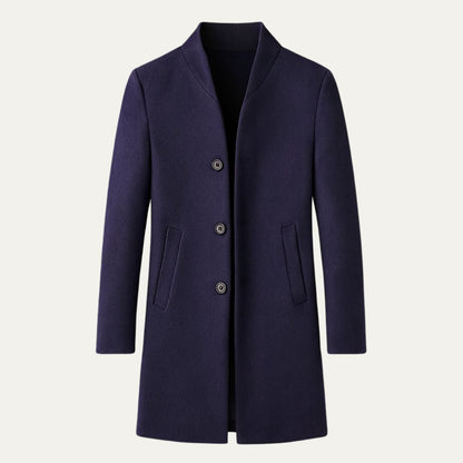 Classic Fit Wool Overcoat for Men