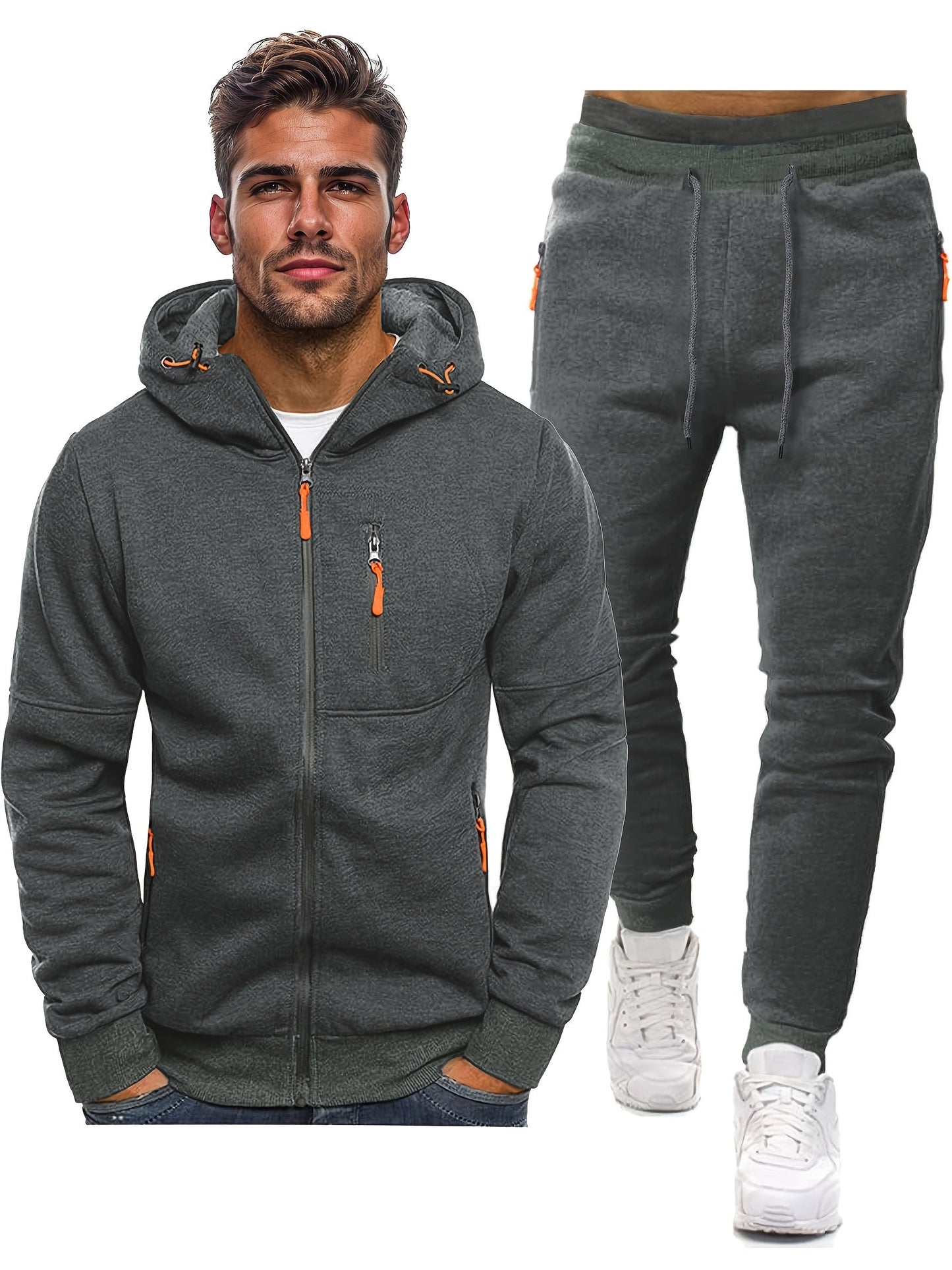 Athletic Fleece Hooded Tracksuit for Men