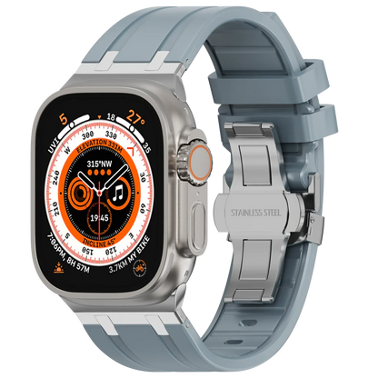 Flexible Rubber Apple Watch Strap With Silver Buckle