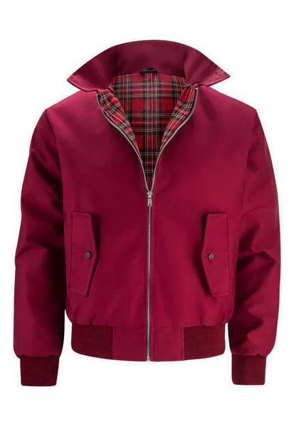 Classic Plaid Bomber Jacket For Men