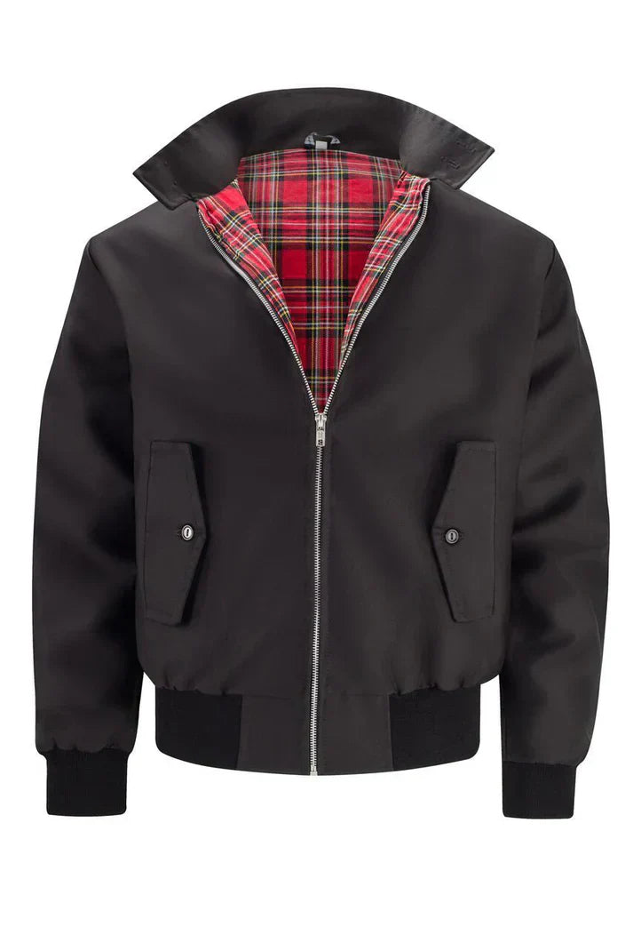 Classic Plaid Bomber Jacket For Men