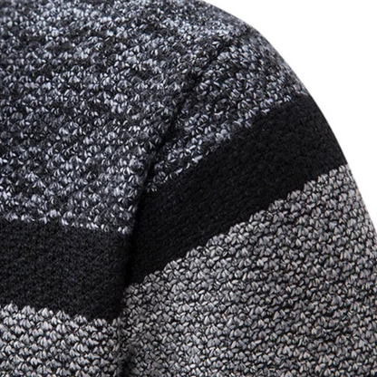 Cozy Mens Striped Zip Up Cardigan Sweater