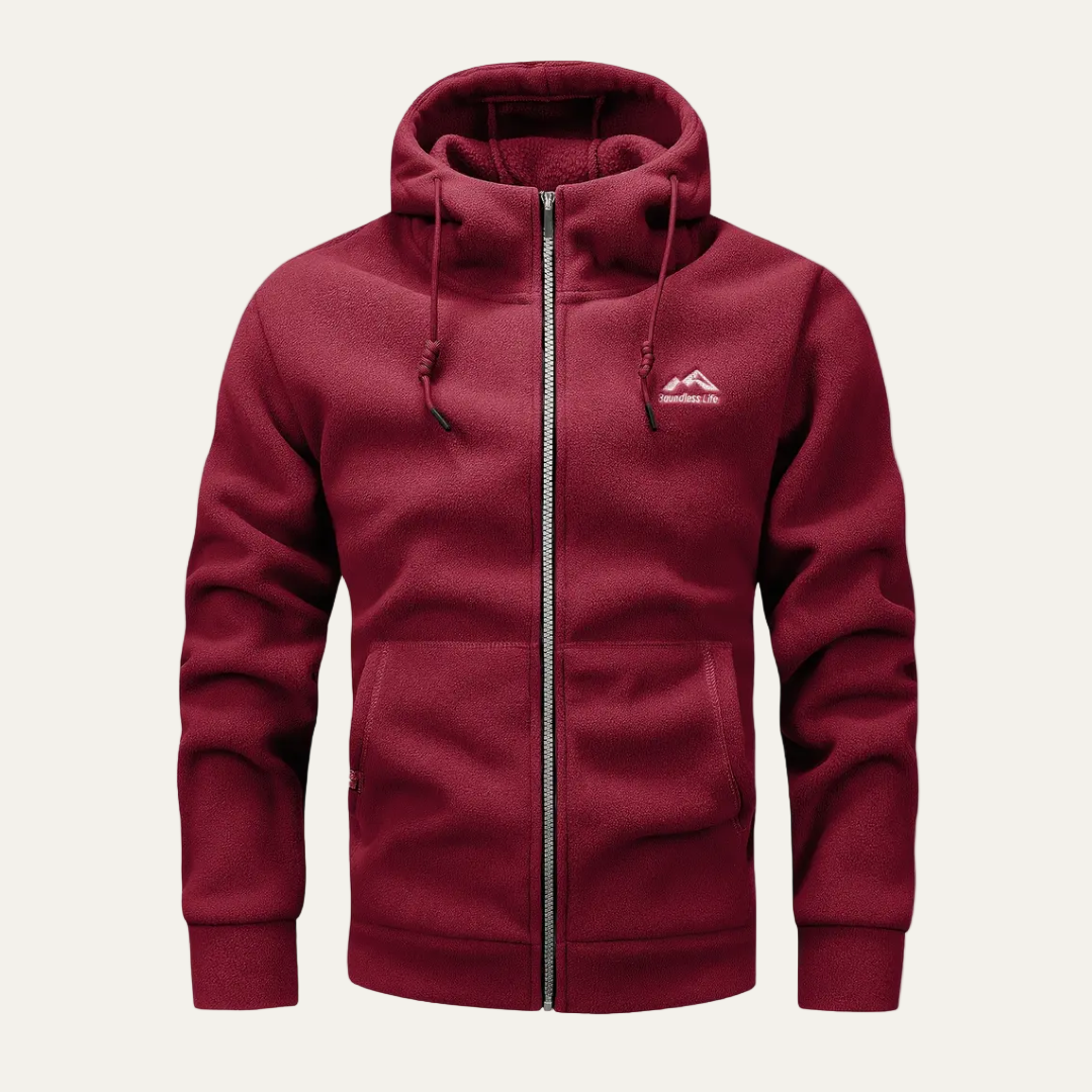 Men's Cozy Fleece Casual Zip Hooded Sweatshirt