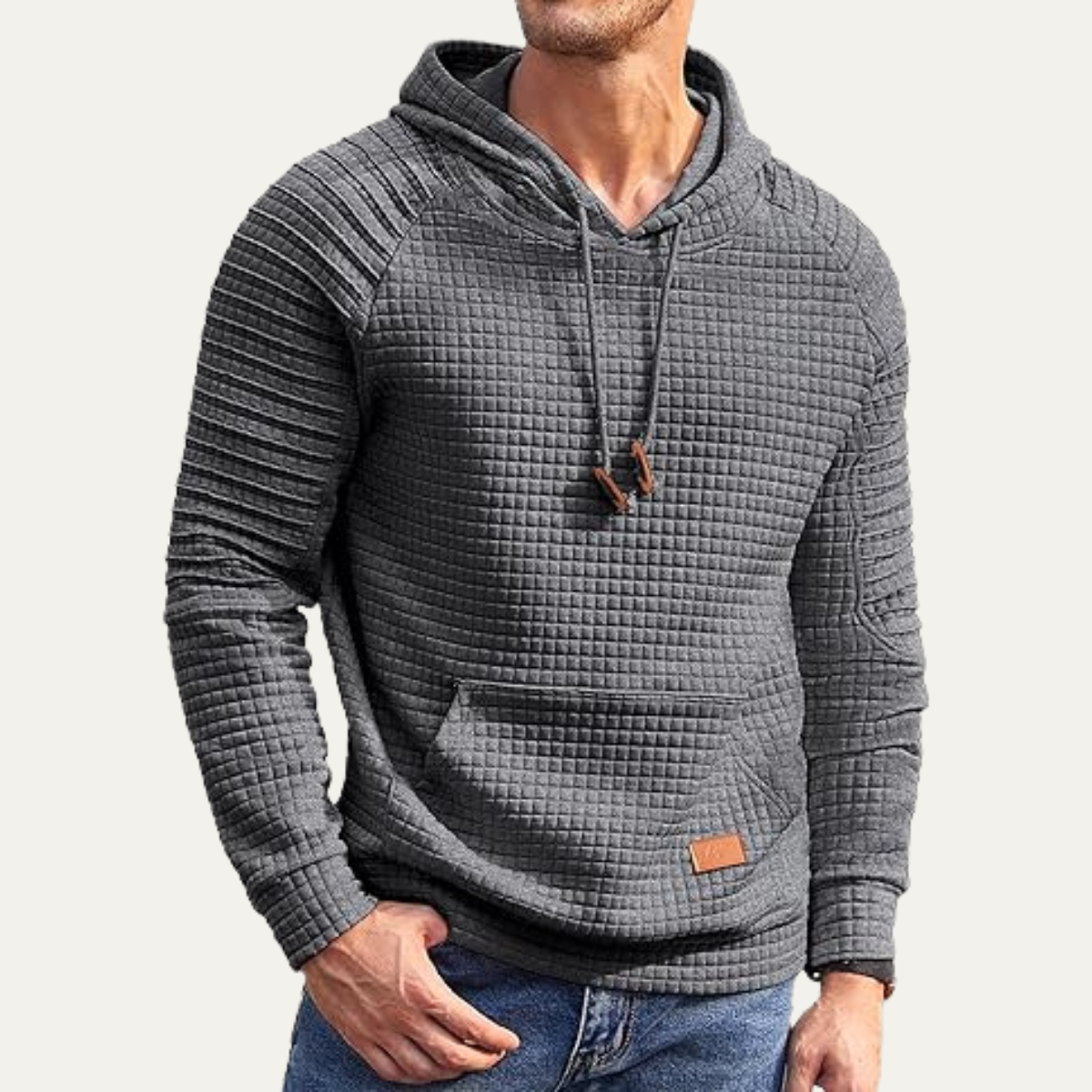 Comfortable Men's Breathable Waffle Jumper Sweater
