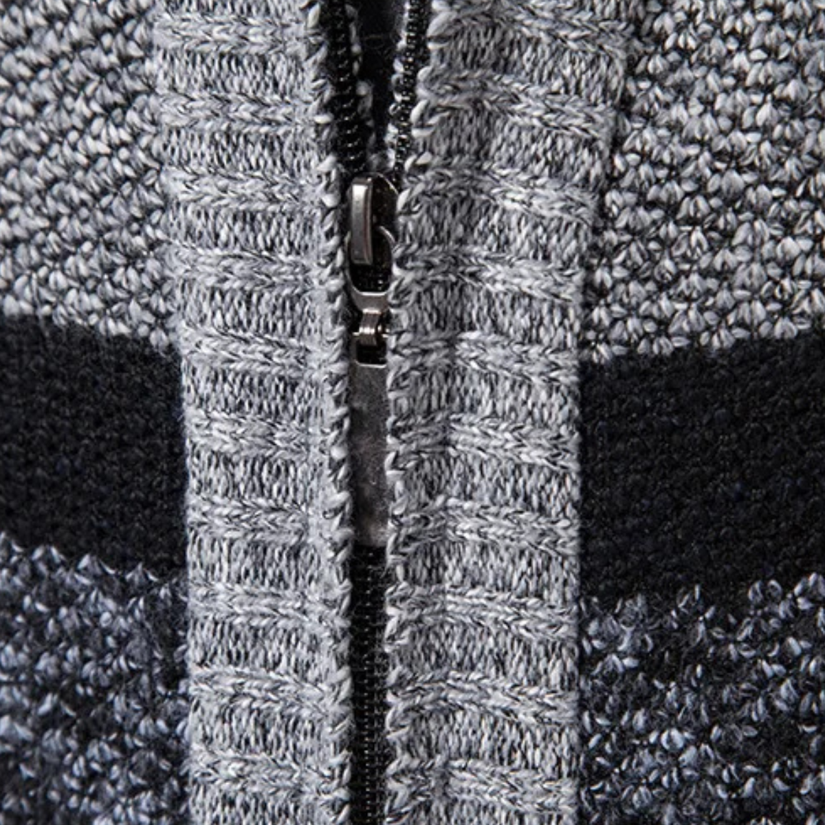 Cozy Mens Striped Zip Up Cardigan Sweater