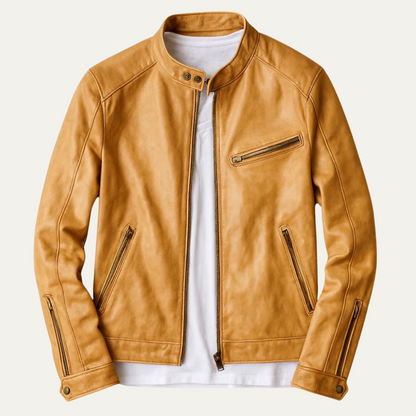 Vintage Style Men's Leather Biker Jacket