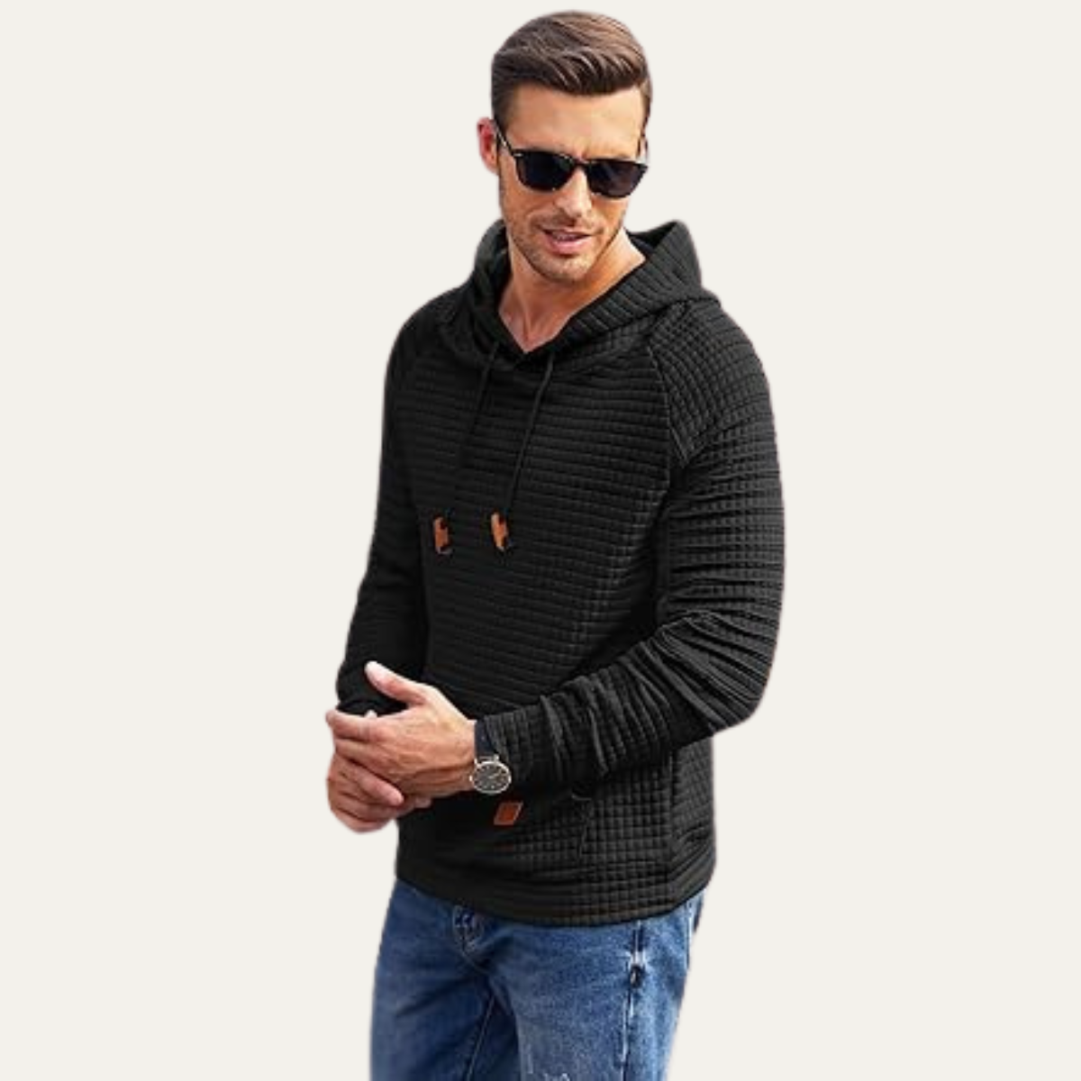Comfortable Men's Breathable Waffle Jumper Sweater