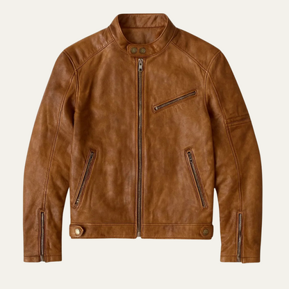 Vintage Style Men's Leather Biker Jacket