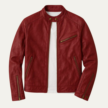 Vintage Style Men's Leather Biker Jacket