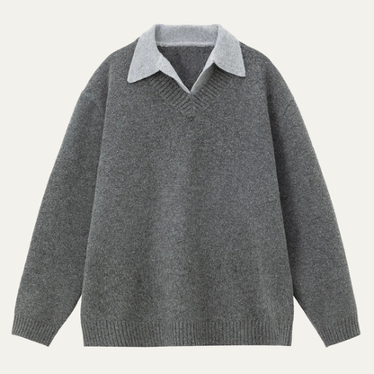 Relaxed Fit Men's Knitted Polo Neck Sweater - OutfitLondon
