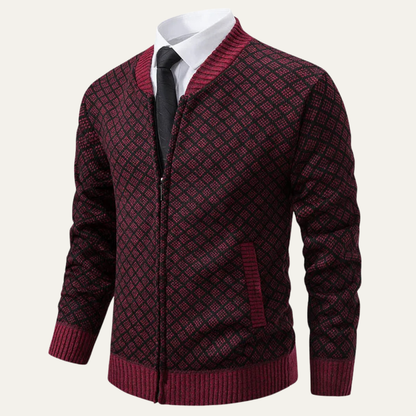 Men's Thick Knit Zipper Sweater Cardigan