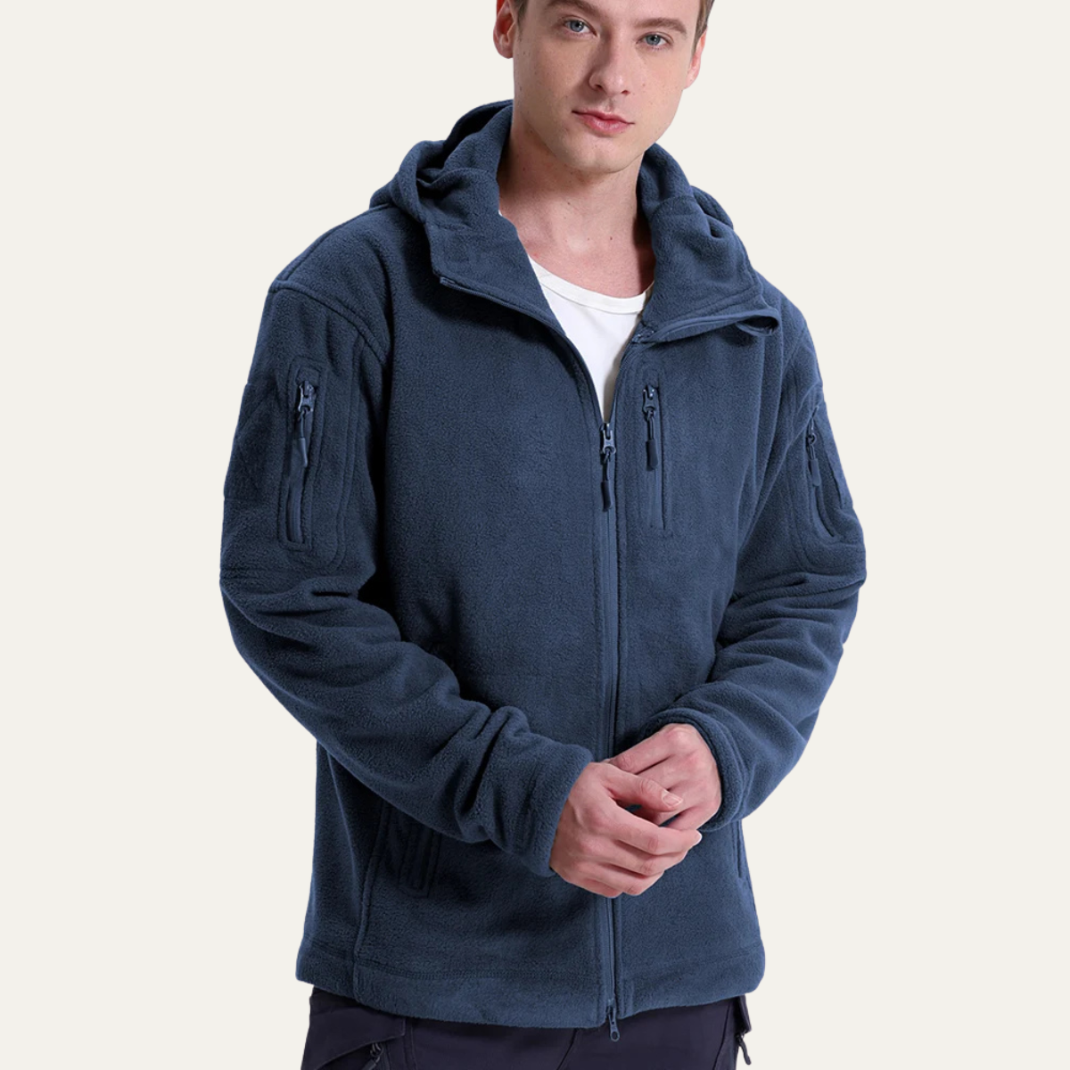 Warm Men's Fleece Tactical Hoodie Jacket