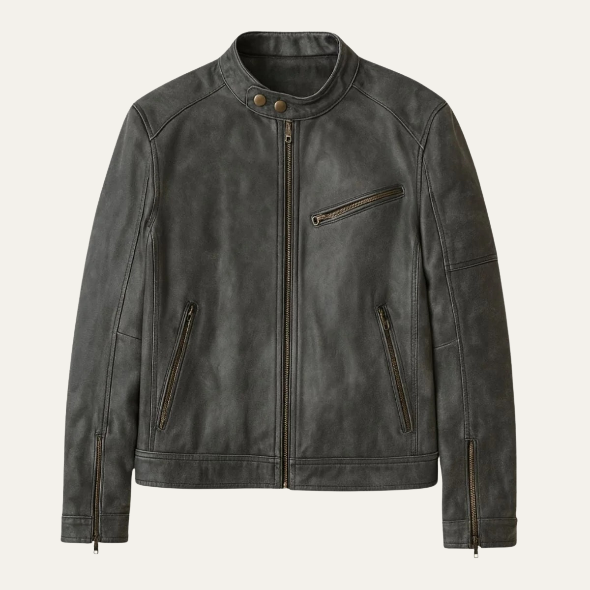 Vintage Style Men's Leather Biker Jacket - OutfitLondon