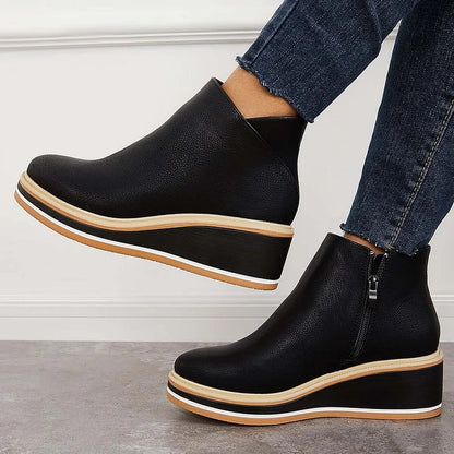 Fashionable Ankle Boots with Side Zipper
