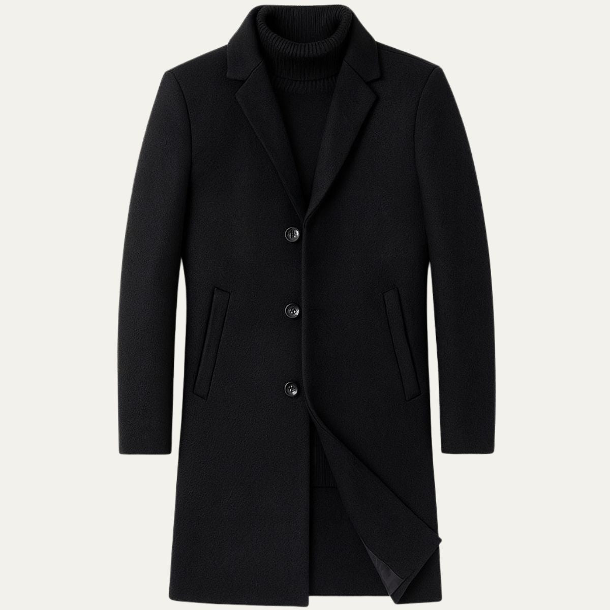 Classic Fit Wool Overcoat for Men