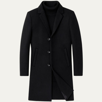 Classic Fit Wool Overcoat for Men