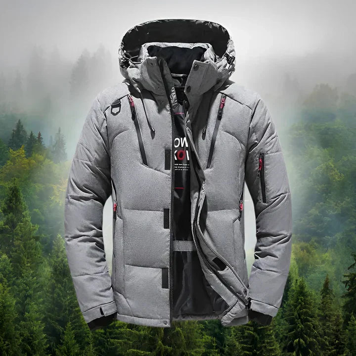 Warm Waterproof Men's Down Jacket with Hood