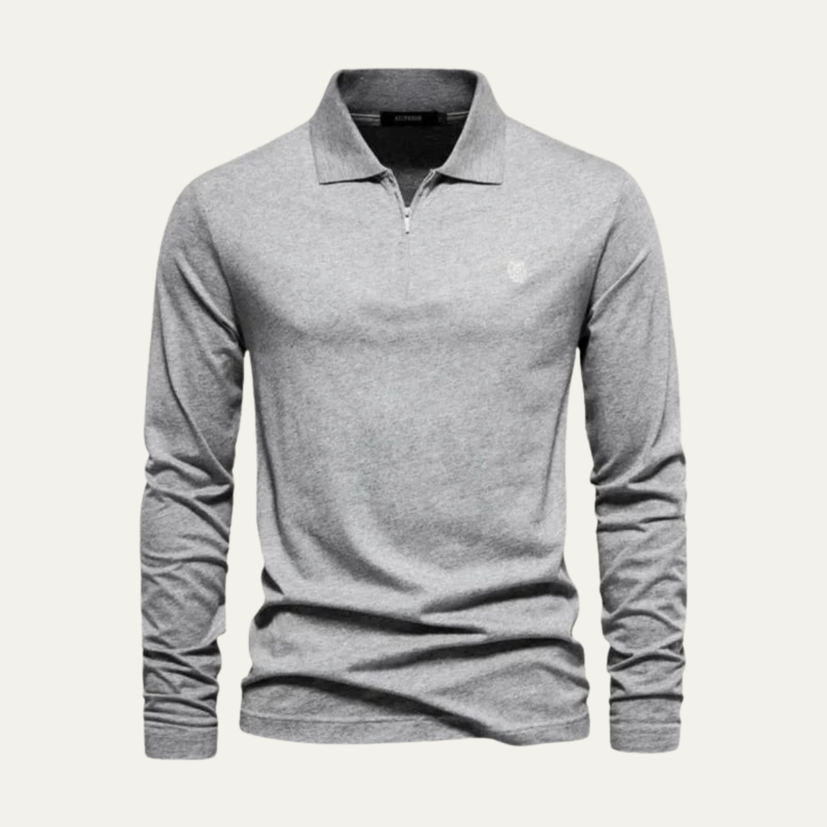 Classic Mens Cotton Quarter Zip Polo Shirt