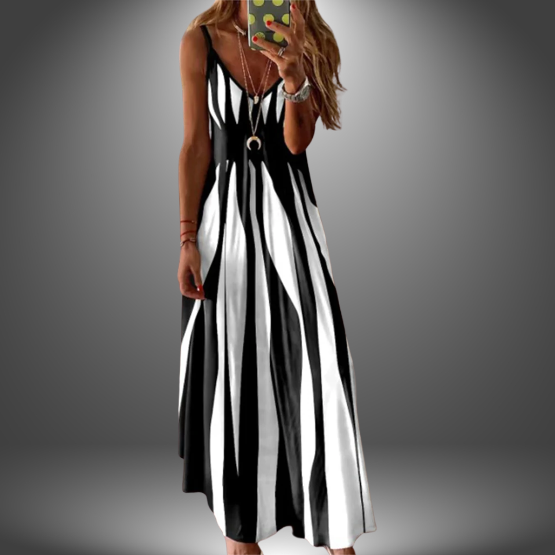Chic Vertical Striped Maxi Dress for Women