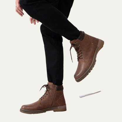Tough Tactical Lace Up Ankle Boots with Rubber Sole