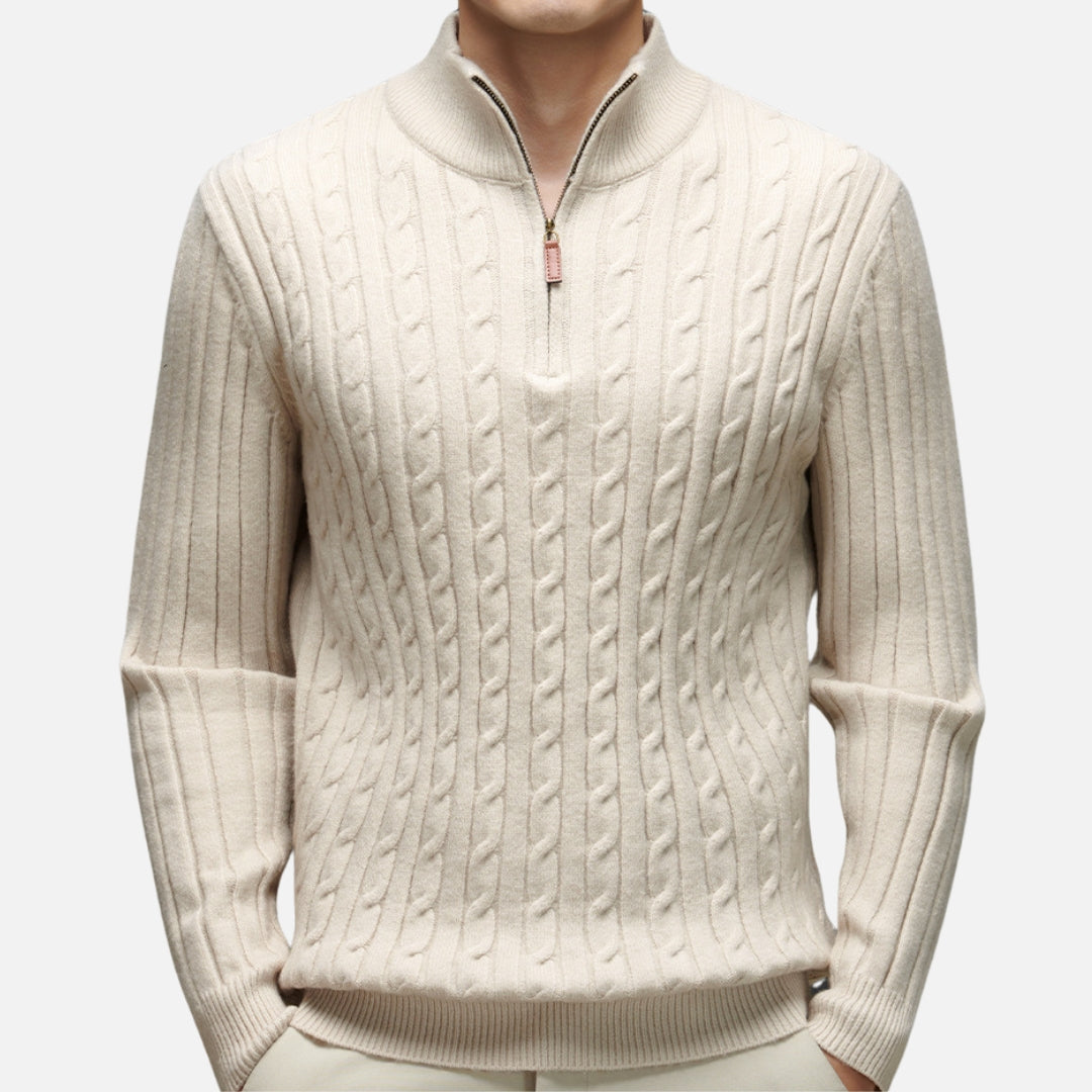 Cozy Mens Thick Knit Crew Neck Sweater