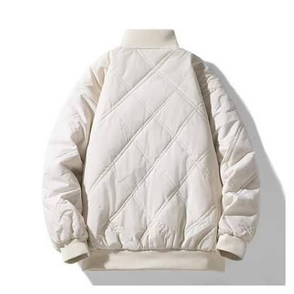 Warm Faux Fur Lined Quilted Bomber Coat