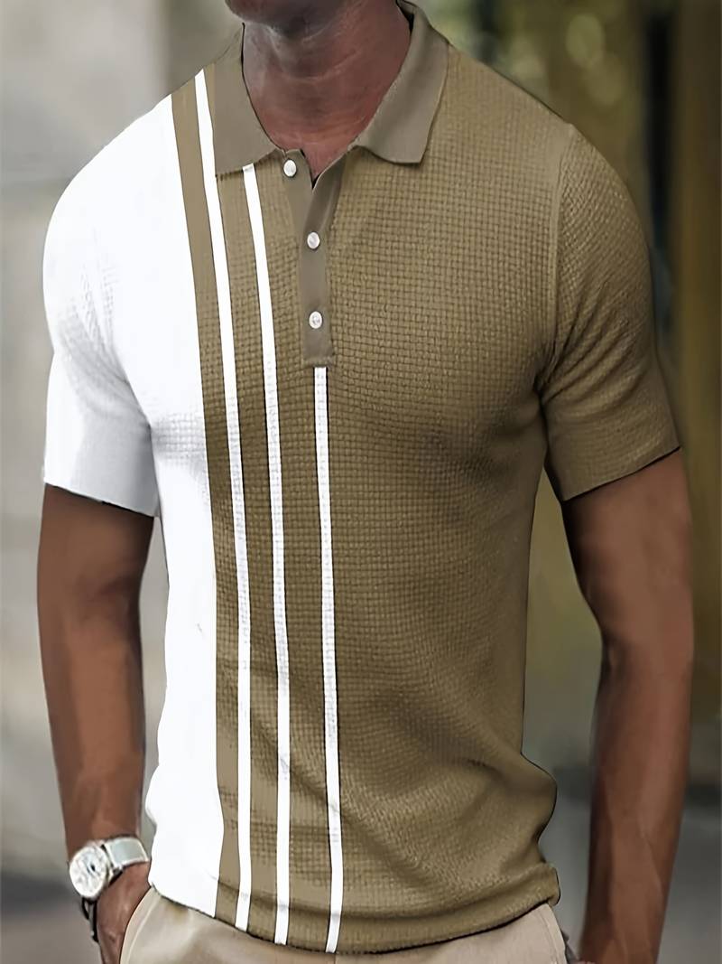Multicolor Textured Waffle Stripe Shirt