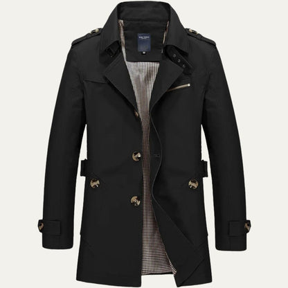 Classic Waterproof Long Trench Coat for Men