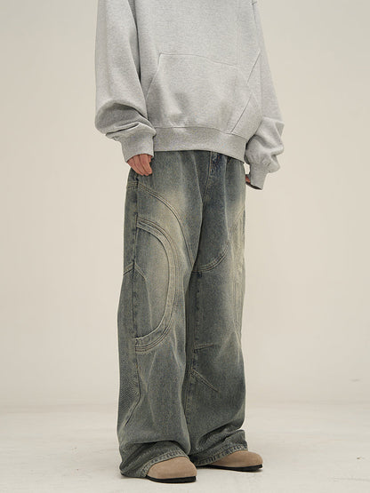 Men's Classic Blue Denim Straight Leg Jeans