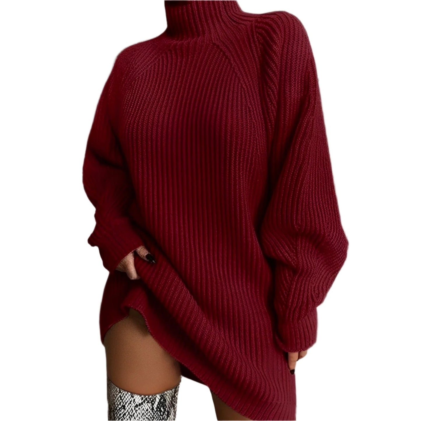 Cozy Large Women's Winter Turtleneck Sweater
