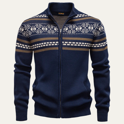 Affordable Mens Thick Knitted Zipper Sweater - OutfitLondon