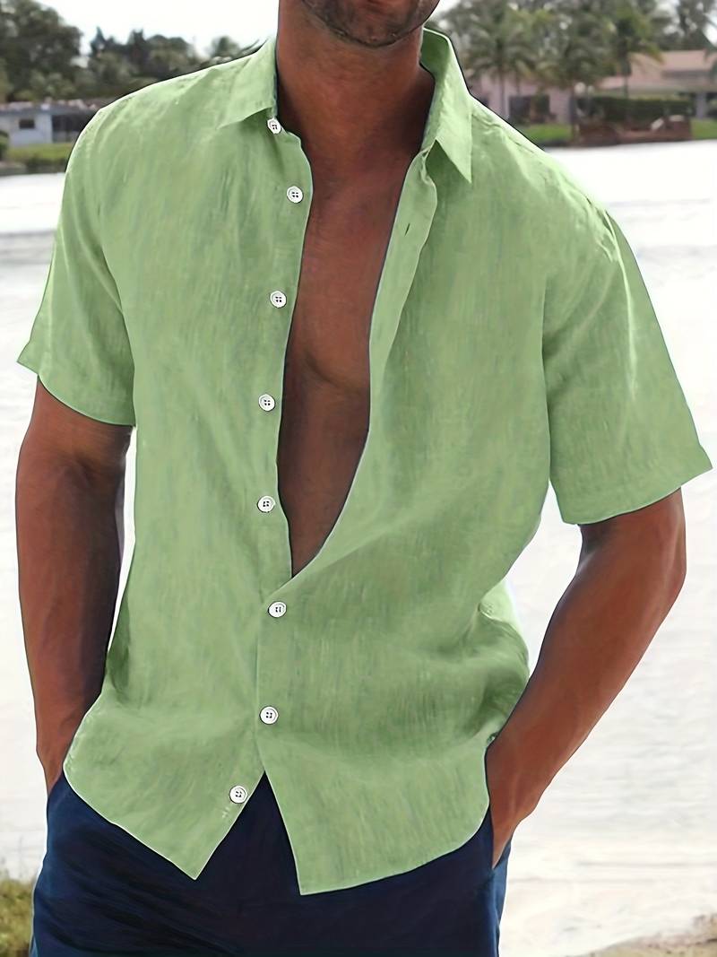 Relaxed Fit Men's Short Sleeve Casual Shirt