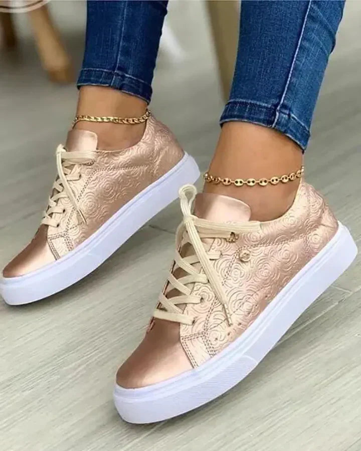 Luxury Gold Detail Running Shoes - OutfitLondon