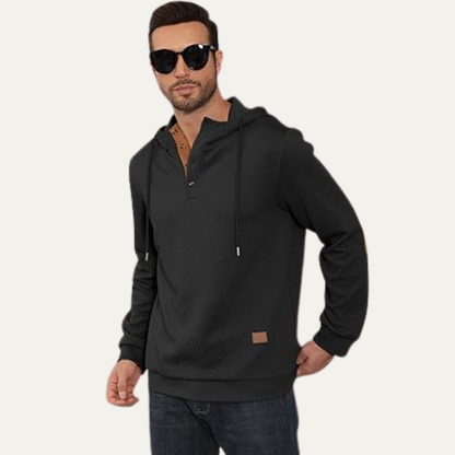 Casual Men's Hooded Sweatshirt with Adjustable Drawstring