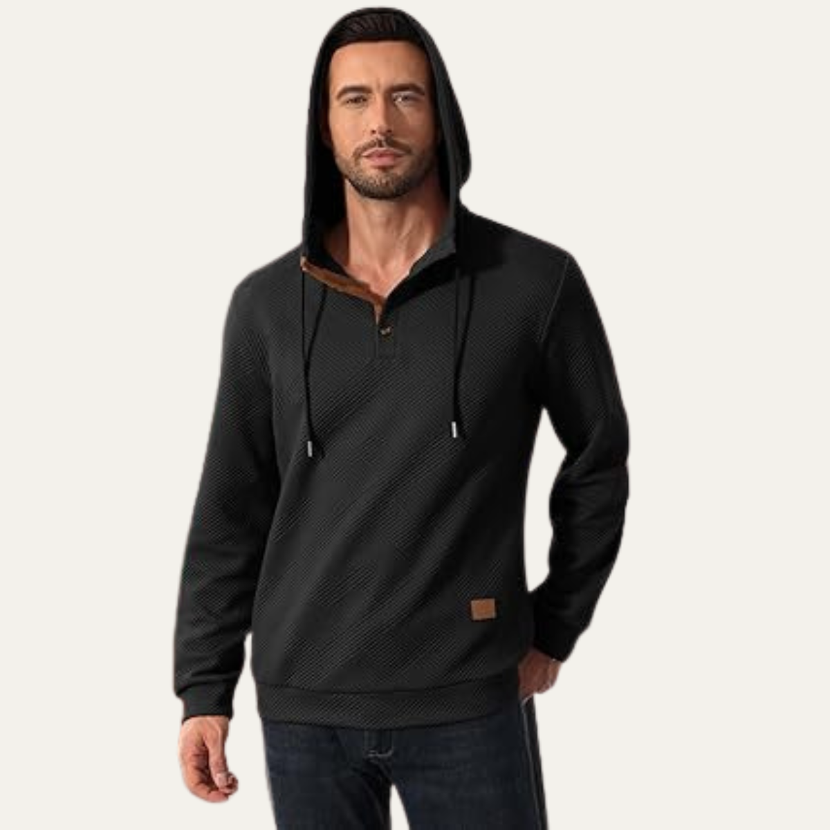Casual Men's Hooded Sweatshirt with Adjustable Drawstring