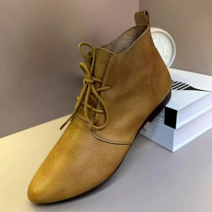 Comfy Women's Ankle Boots - Lace Up Casual Shoes