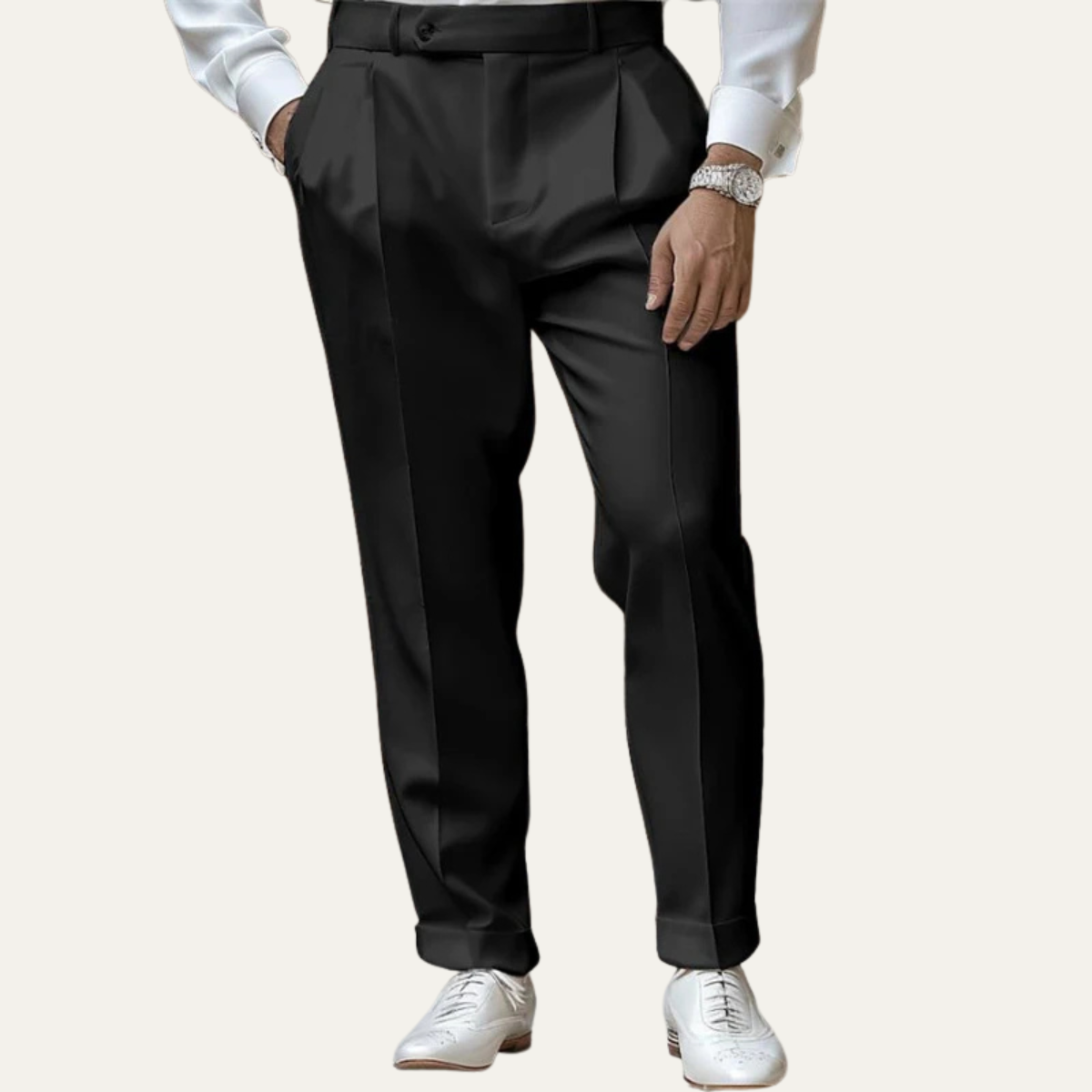 Slim Fit Mens Formal Straight Leg Trousers